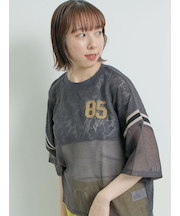 ナンバリングレースパッチワークTシャツ