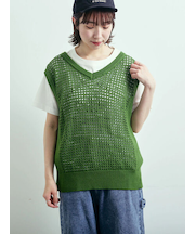メッシュニットVネックベスト