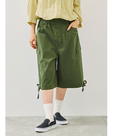裾ドロストカーゴハーフパンツ