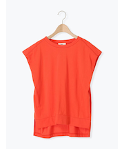 [接触冷感]肩タックフレンチスリーブカットソー