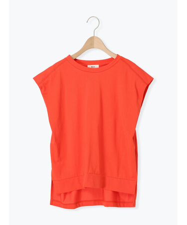 [接触冷感]肩タックフレンチスリーブカットソー