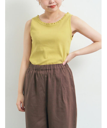 テレコ襟フリルタンクトップ