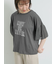 [接触冷感]袖メッシュプリントTシャツ