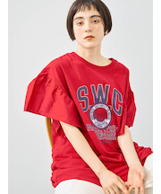 [接触冷感]フレアスリーブチュニックTシャツ
