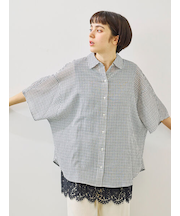 コットンボイルシアードルマンスリーブチェックシャツ