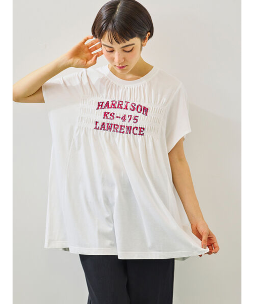 [接触冷感]シャーリングロゴプリントTシャツ