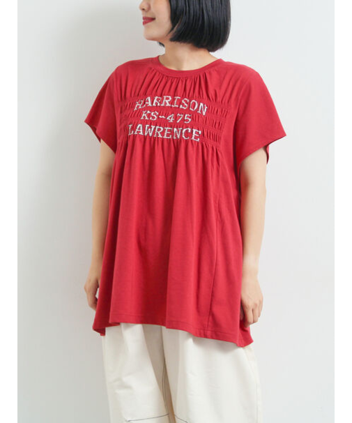 [接触冷感]シャーリングロゴプリントTシャツ