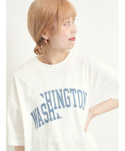 ブロッキングロゴプリントTシャツ