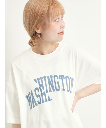 ブロッキングロゴプリントTシャツ