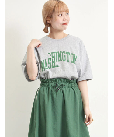 ブロッキングロゴプリントTシャツ