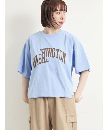 ブロッキングロゴプリントTシャツ