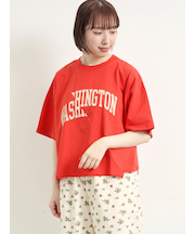 ブロッキングロゴプリントTシャツ