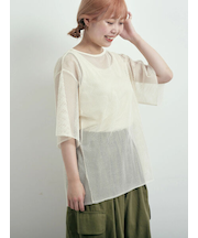 メッシュTシャツ&プリントノースリーブSET
