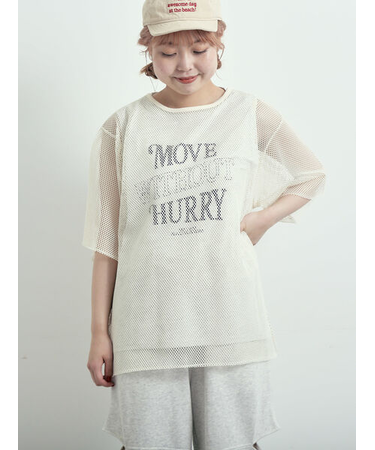 メッシュTシャツ&プリントノースリーブSET