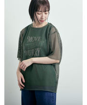 メッシュTシャツ&プリントノースリーブSET