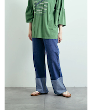 デニムロールアップパンツ