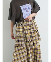 シャツ巻き風チェックスカート