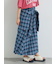 シャツ巻き風チェックスカート