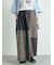 裏毛プリント配色アシメスカート