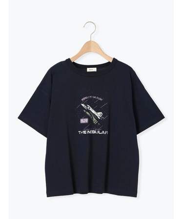 [接触冷感]スペースモチーフプリントTシャツ