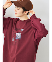 袖布帛インレイロゴプルオーバー