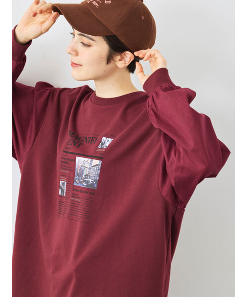 袖布帛インレイロゴプルオーバー