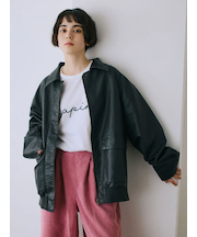 フェイクレザーブルゾン