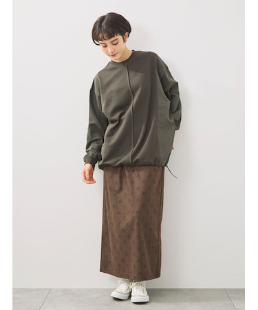 異素材切替スウェット