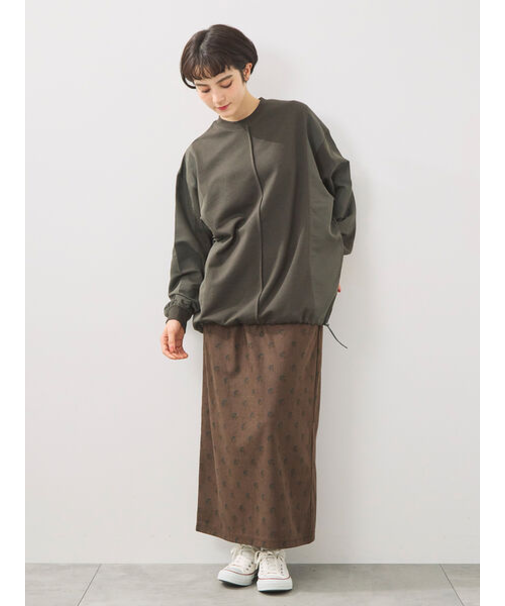 異素材切替スウェット