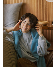 異素材切替スウェット