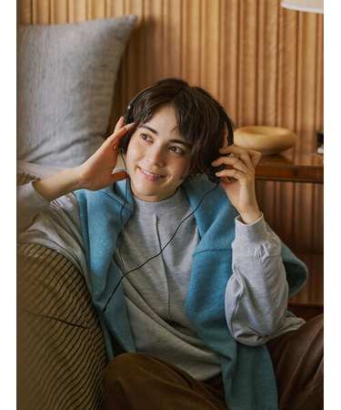 異素材切替スウェット