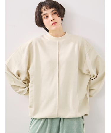 異素材切替スウェット