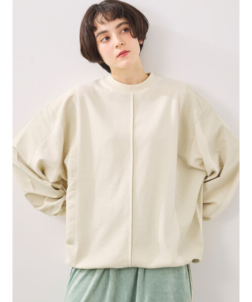 異素材切替スウェット