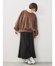 布帛切替裏毛プルオーバー