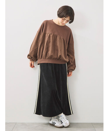 布帛切替裏毛プルオーバー