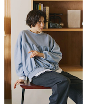 布帛切替裏毛プルオーバー