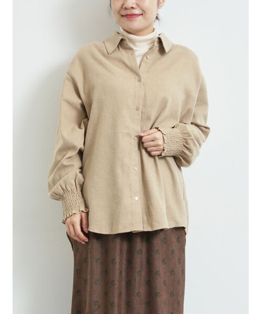 アソート袖口シャーリングブラウス