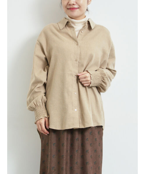 アソート袖口シャーリングブラウス