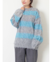 シャギーワイドボーダーニット