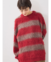 シャギーワイドボーダーニット