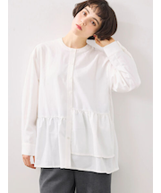 切替ギャザーブラウス