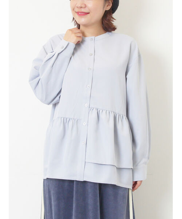 切替ギャザーブラウス