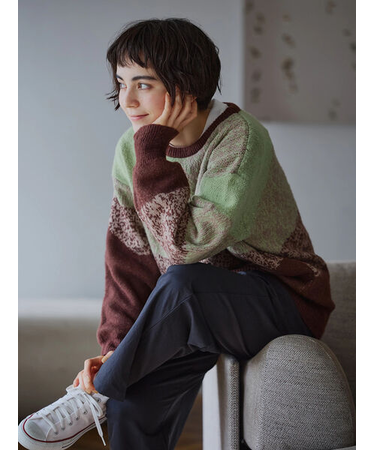 グラデーションニットプルオーバー