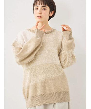 グラデーションニットプルオーバー