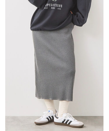 リブニットスカート