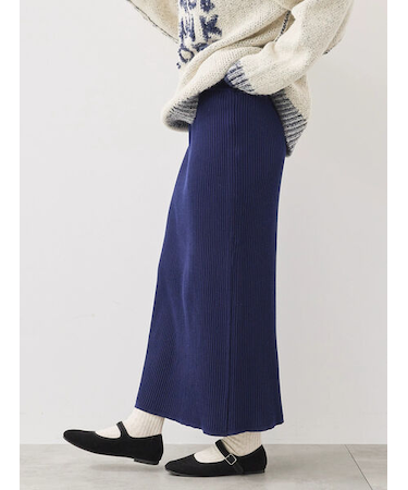 リブニットスカート