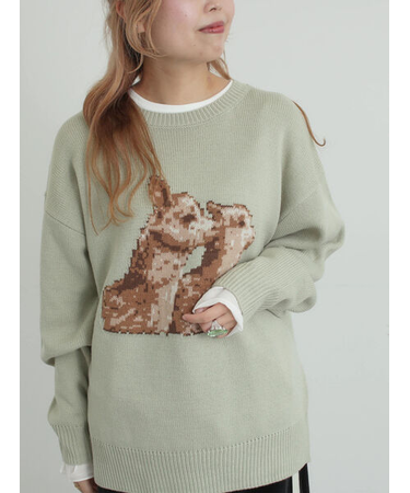 アニマルニットプルオーバー