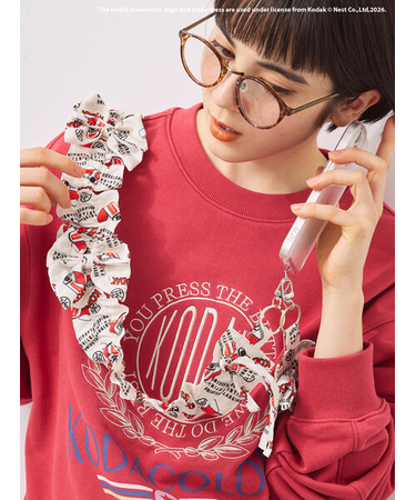 【KODAK】総柄スマホストラップ付ポーチ