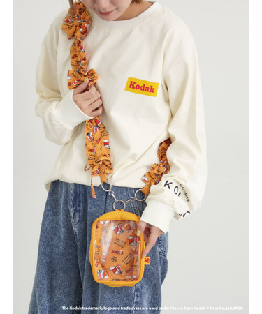 【KODAK】総柄スマホストラップ付ポーチ