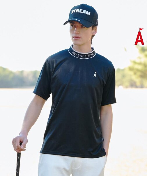 3Dロゴジャカード半袖モックT